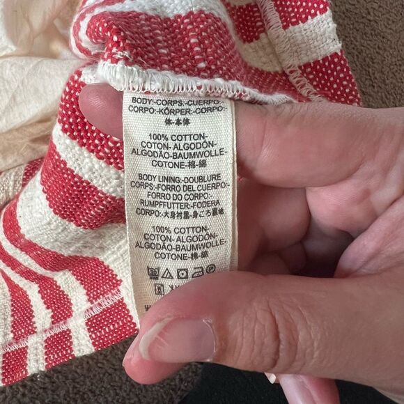 Free People Its A Wrap Tuscany Mini Skirt with Red White Stripes Size medium - Picture 10 of 11